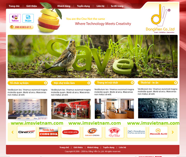 Giao diện website và thiết kế website Đăng Viễn bởi iMS Vietnam