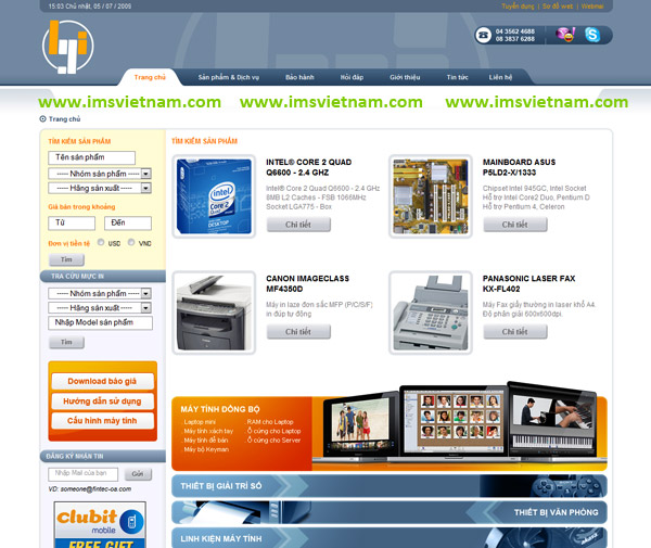 Website cty Thiết bị văn phòng Long Giáng - TBVP LGI