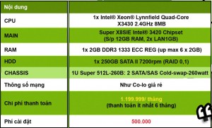 Thông số cấu hình server hạt dẻ 3 Thông số cấu hình server hạt dẻ 3